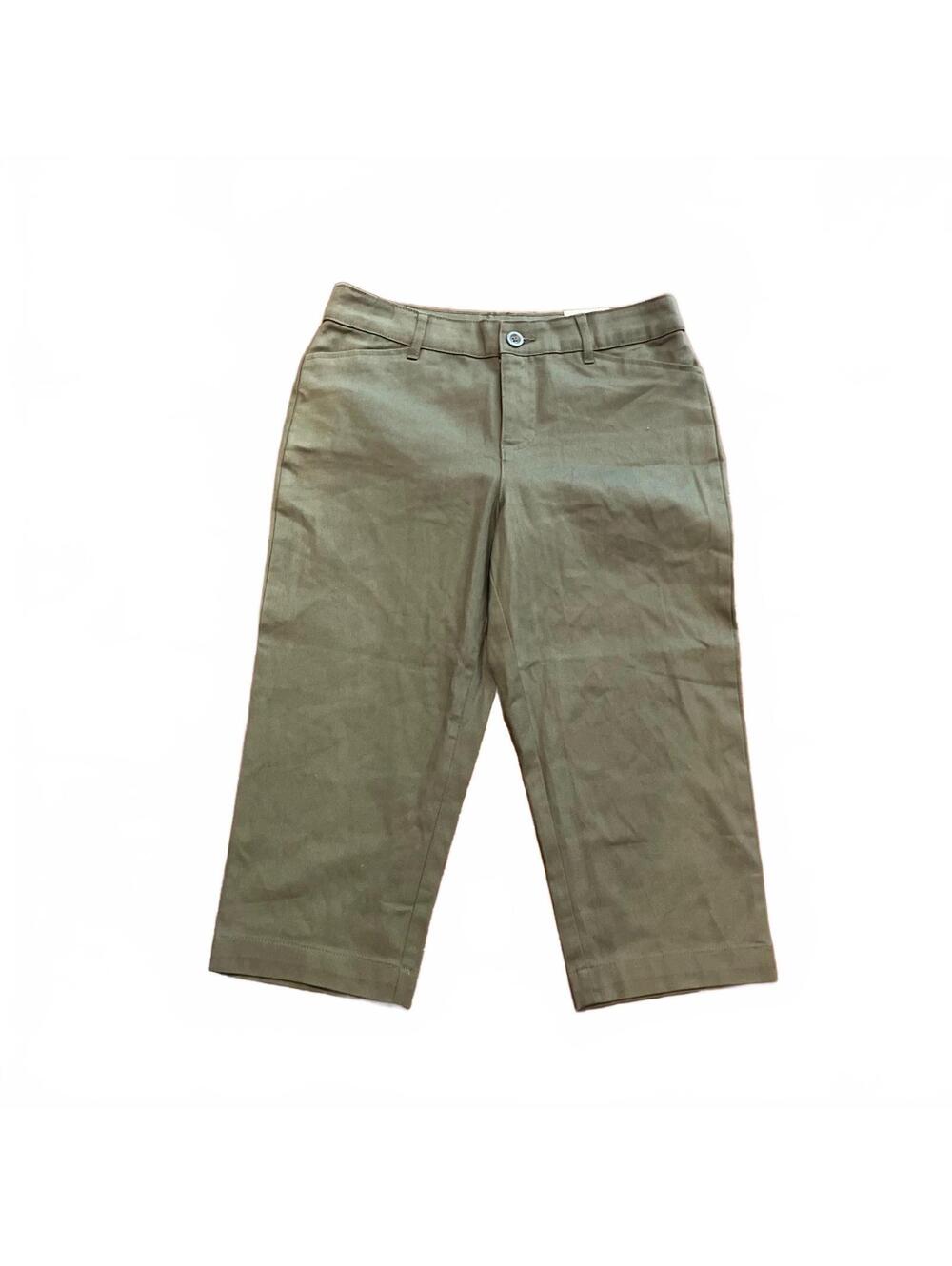 St. John's Bay Women's Olive Green 2010's Casual Mid Rise Capri Pants Size 8-New